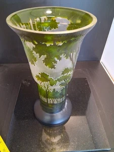 Vintage Unique Tozai Forest Art Glass Vase. Gorgeous  - Picture 1 of 20