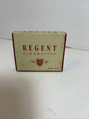 Pacote de caixa de cigarro Regent papelão antigo lata papel tabaco vintage EUA NY - Imagem 1 de 4