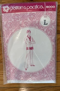 Vintage Patterns Pacifica #8000 -Men's Shirt in Size Large Hawaiian Shirt - Picture 1 of 4