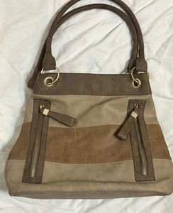 NWOT DOLCE VITA Brown/Tan Faux Leather Purse w/Floral Lining - Picture 1 of 9