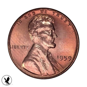 1959 Lincoln Cent, Exceptional Eye Appeal, Exact Coin, High Mint State RED - Picture 1 of 2
