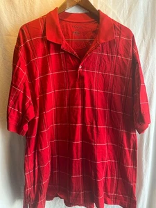 Camisa polo de golf Izod talla 2XL roja blanca negra a cuadros - Imagen 1 de 5