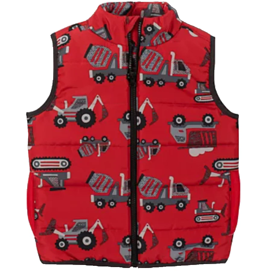 Chaleco acolchado estampado camión para niños pequeños Headquarters - rojo - 5 Foto 1 de 1