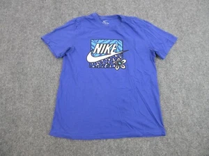 Nike Shirt Mens Adult Medium Purple Swoosh Spell Out Logo Casual Crew - Picture 1 of 10