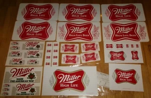 Set of 1970's Miller High Life Beer Cooler Stickers ALL UNUSED, Milwaukee Wisc. - Picture 1 of 1