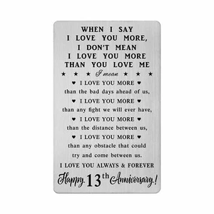 13 Year Anniversary Card Gifts for Him Her Steel Gifts for Men for 13th Anniv... - Picture 1 of 6
