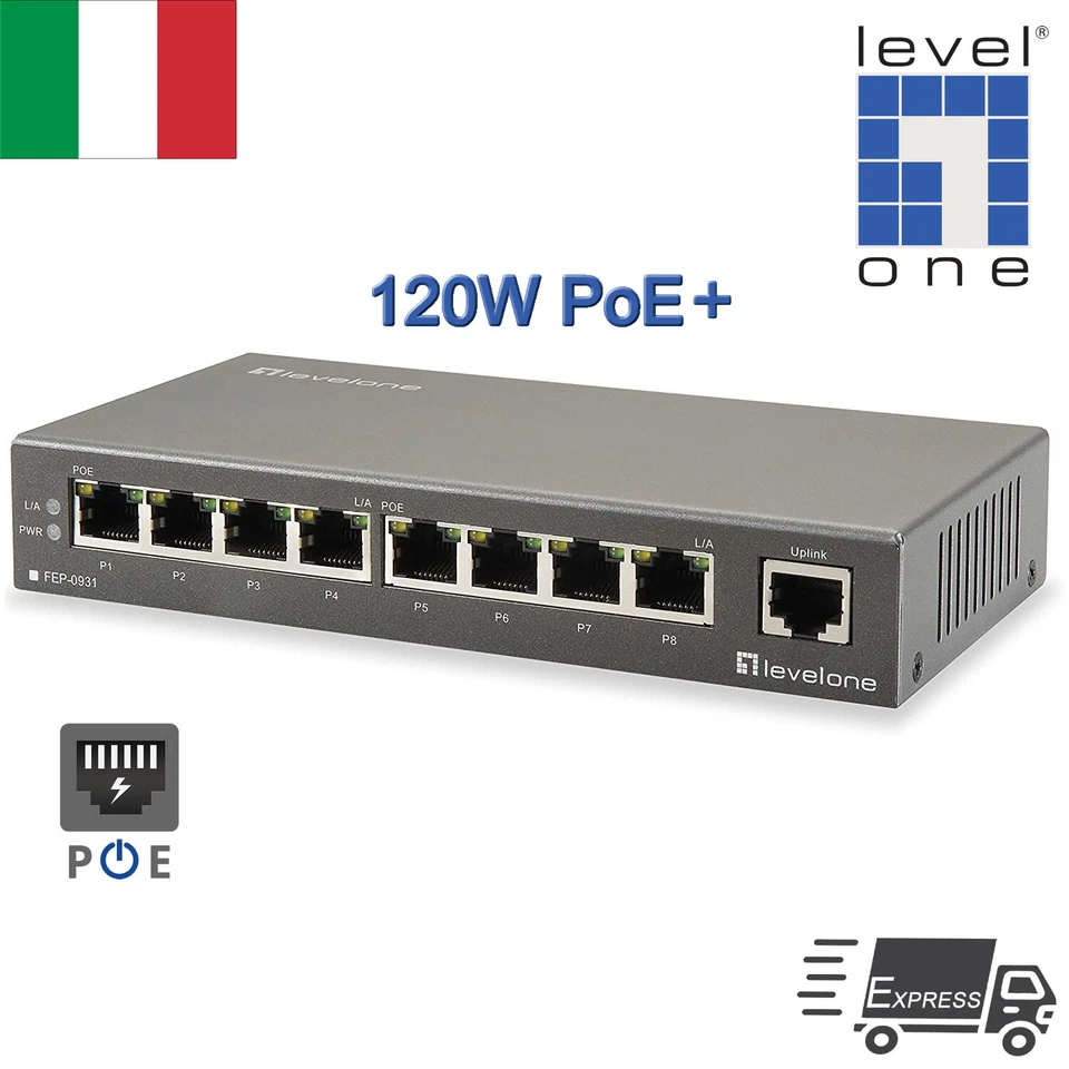 LevelOne FEP-0931 Supporto Power Over Ethernet (Poe) - Immagine 1 di 3