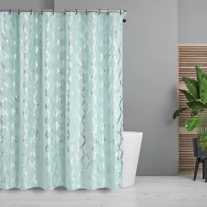 HIG Modern Glitter Geometric Metallic Printed Shower Curtains for Bathroom - Picture 1 of 35