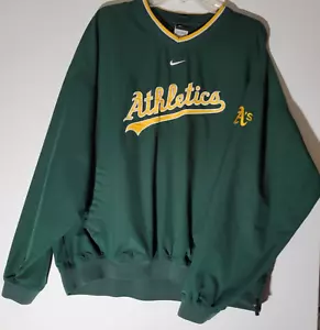 Vintage Oakland Athletics Nike Pullover Men's XL MLB Center Swoosh Windbreaker - Picture 1 of 7