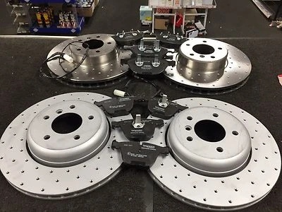 PASTILLAS DE DISCO DE FRENO DELANTERAS TRASERAS BMW 535D M SPORT E60 E61 PERFORADAS CRUZADAS Foto 1 de 2