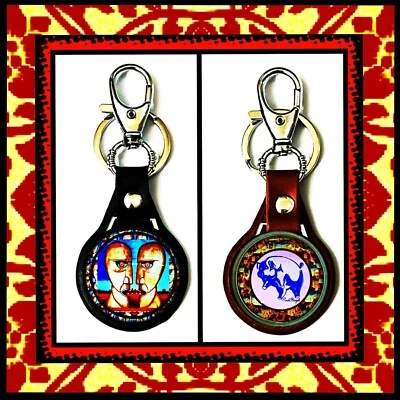 PINK FLOYD ANIMALS SONG 🎸 TWO LEATHER KEYCHAINS 🎸 ROCK MERCHANDISE Foto 1 de 3
