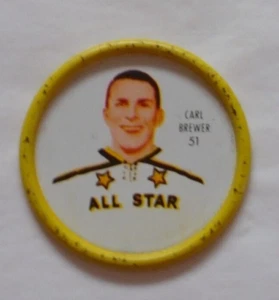 1962-63 Shirriff coins hockey  # 51 Carl Brewer  AS All-Star  NEW 5 # - Picture 1 of 2