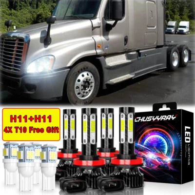 4 lados para Freightliner Cascadia 2008-2016 faros LED bombillas de haz alto bajo Foto 1 de 4