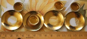 DDR 4Stück Kerzenhalter Tropfschale Pyramide Kerzen Tropfenfänger blech ZG - Bild 1 von 8