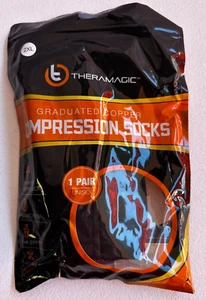 TheraMagic Zipper Compression Socks for Men & Women 20-30mmHg Closed Toe Sz 2x - Picture 1 of 12