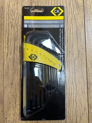 C.K. Tools 10 x Ball Ended Long Arm Hexagon Keys 1.5mm-10mm C.K T4443M - Image 1 of 2