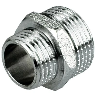 1/2"x3/8" 3/4"x1/2" Inch BSP Male Pipe Fittings Reduction Nipple Union Brass - Image 1 of 2