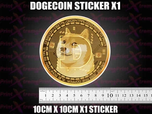 1x MONETA DOGE adesivo decalcomania POS fino alla vetrina negozio Elon musk store segno CRIPTO - Foto 1 di 7