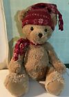Russ teddy bear ASPIN winter Bear in hat & scarf 17" sitting vgc