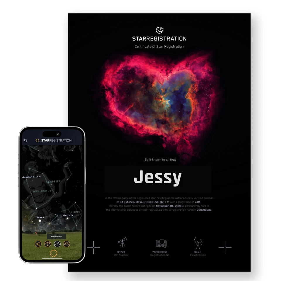 Name a Star for a Loved One - Regalo único de cumpleaños, aniversario o conmemorativo Foto 1 de 4