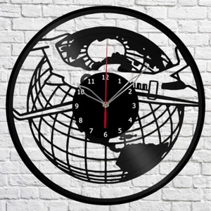Vinyl Clock Avia Wall Clock Unique Art Vinyl Record Wall Clock 1410 - Picture 1 of 12