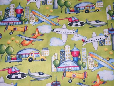 LISTO PARA DESPEGAR Verde Estampado Escénico 100% Algodón Edredón Artesanía Tela Patio Foto 1 de 2