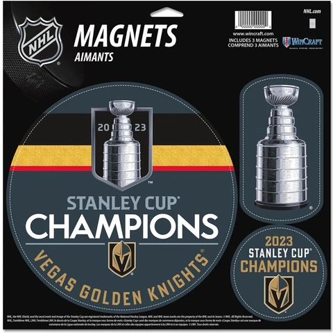 VEGAS GOLDEN KNIGHTS 2023 STANLEY CUP CHAMP 3 PACK DIE-CUT VINYL MAGNETS 11"X11" Cover