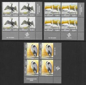 Aland Islands 2005 Birds Set in MNH Blocks of Four : Cat Value £60+
