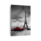 Wandbilder 70x100cm Leinwandbild Auto Eiffle Paris Stadt Bilder Art Wanddeko