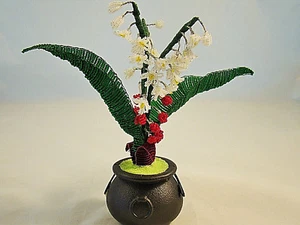 HANDMADE MINI LILY OF THE VALLEY PLANT IN CAULDRON MAGICAL PLANT COLLECTION AUS - Picture 1 of 8