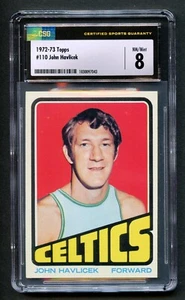 John Havlicek #110 Topps 1972-73 Basketball Card Boston Celtics CSG NM/Mint 8 - Picture 1 of 2