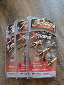 Rage Extreme Broadheads 100 Grain 2.3" + Cut- lot of 3 - Picture 1 of 3