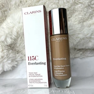 Clarins Everlasting Long Wearing Hydrating Matte Foundation, 115C COGNAC New NIB - Picture 1 of 5