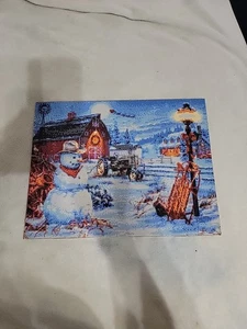Schneemann und Bauernhof Szene fertig Diamond Painting - Bild 1 von 2
