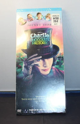 Чарли и шоколадная фабрика DVD полноэкранный длинный коробка Тим Бертон Депп новый - Изображение 1 из 2