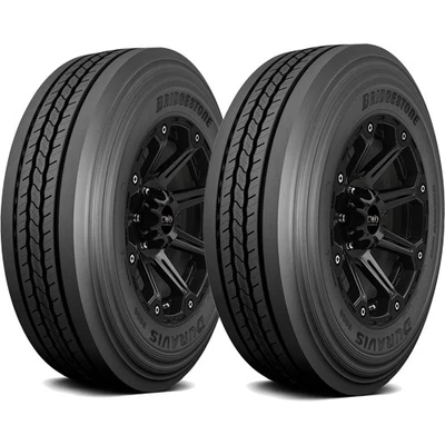 (QTY 2) 225/70R19.5 Bridgestone R238 Load Range G Black Wall Tires - Image 1 of 4