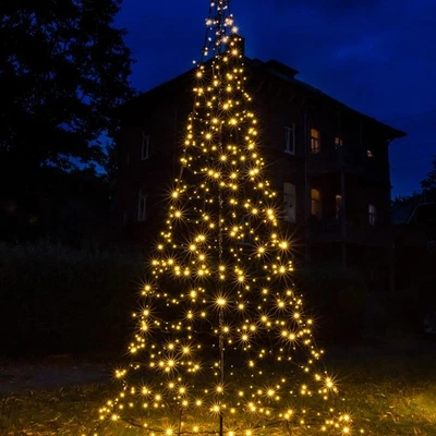 FHS LED Albero di Abete Galaxy 400 cm 640 LED Bianco Caldo, con Palo di Montaggio - Immagine 1 di 4