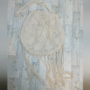 Handtasche aus gehäkelter Baumwolle mit Quasten - Bild 1 von 6