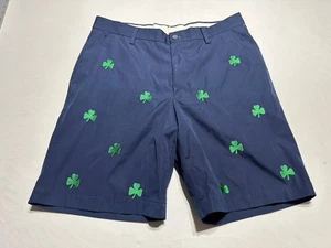 Berle Herren 33 marineblau Shorts grün Kleeblatt bestickt Golf adrette Freizeit - Bild 1 von 6