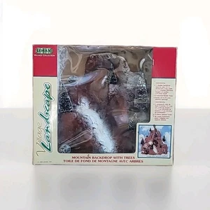 Vintage Lemax Christmas Village Landscape Mountain Backdrop With 8 Trees 1998 - Picture 1 of 5