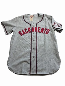 Ebbets Field Flannel Sacramento Baseball Flannel Men’s Size L Made In USA Wool - Picture 1 of 8