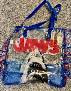 Jaws Shark durchsichtige Vinyl-Einkaufstasche für Strand oder Shopping - Bild 1 von 3