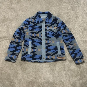 Pendleton Angelica Carico Lake Snap Front Fleece Jacket Corduroy Trim Small - Picture 1 of 6