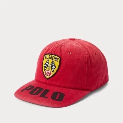 Boné Polo Ralph Lauren RL Racing Logo Patch Sarja Bola Rl 2000 Vermelho SnapBack - Imagem 1 de 4