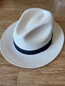 Goorin Bros Fedora Hat Men’s Medium 100% Toquilla Straw Hand Woven Ecuador - Picture 1 of 8