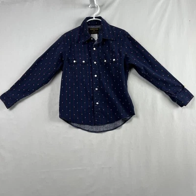 Camisa Rustler Wrangler Western Niños Mediana Perla A Presión Vaquero Azul Rodeo Foto 1 de 4