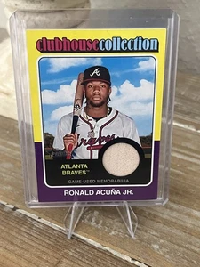 2024 Topps Heritage High Number Ronald Acuna Jr. Clubhouse Collection Bat Relic - Bild 1 von 2