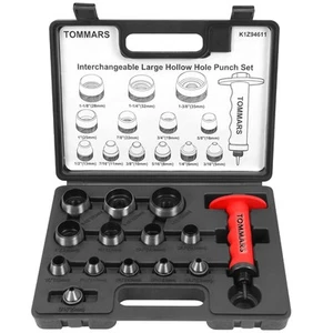 Hollow Punch Kit with Pin Point Punch Shaft Hole Cutter Set Gasket Punch Tool... - Picture 1 of 6