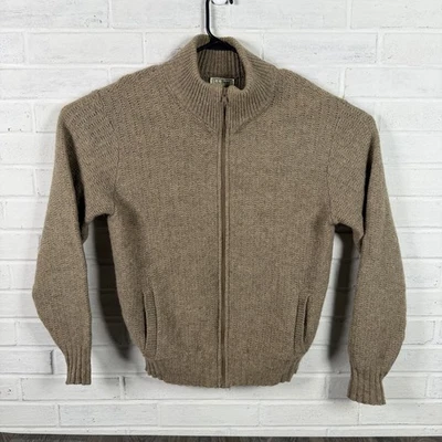 Suéter de Lana LL Bean Cremallera Completa De Colección Hombres Talla XL Marrón 1730 Años 80 90 Hecho en EE. UU. Foto 1 de 4
