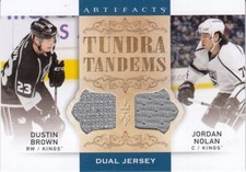 2014-15 ARTIFACTS TUNDRA TANDEMS DUSTIN BROWN J NOLAN JERSEY BLUE desc ship $